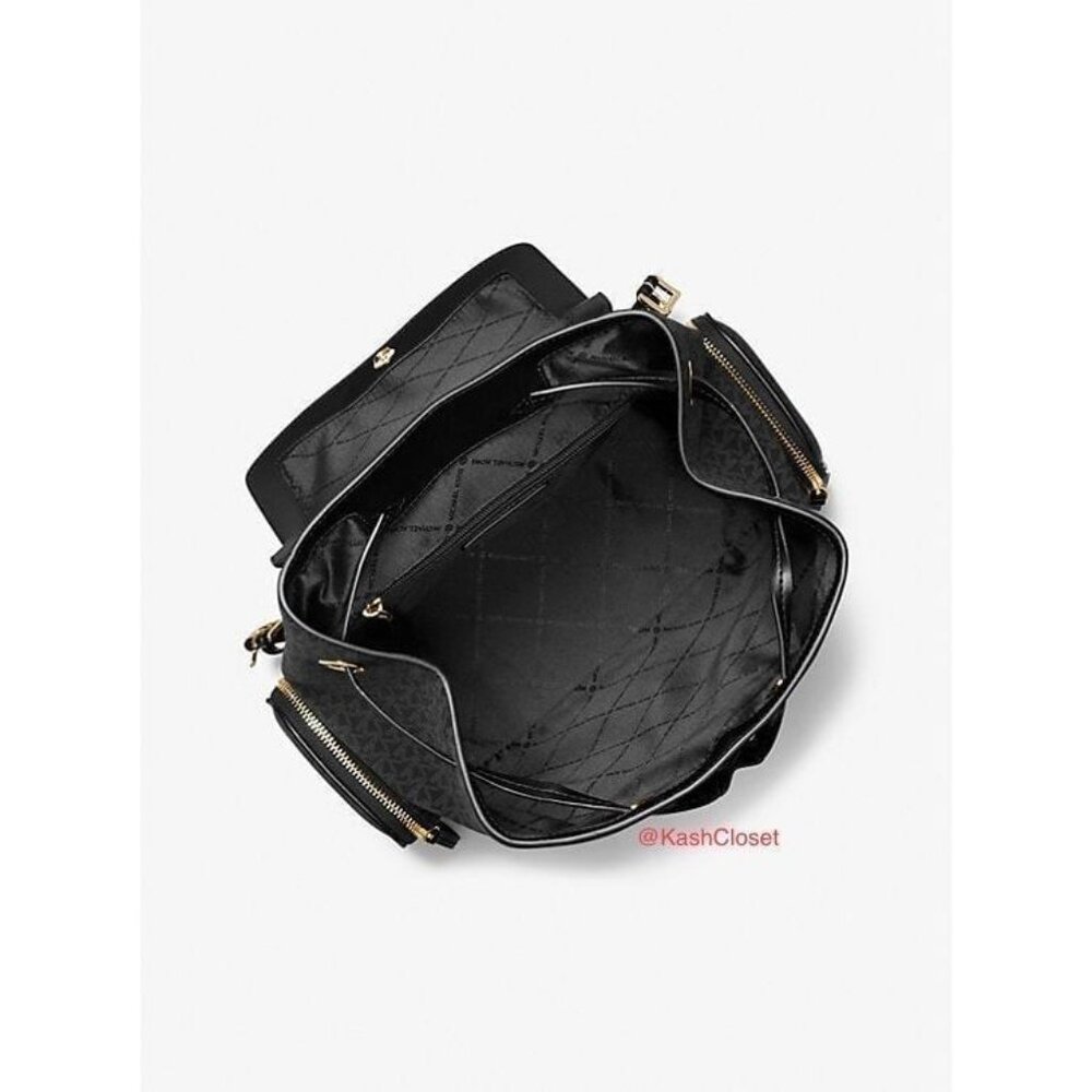 Michael Kors Backpack Jet Set MK Logo Large Chain Backpack - Picture 4 of 10